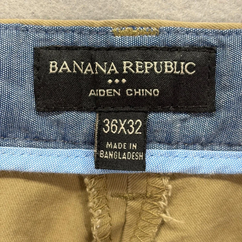 Banana Republic Aiden Chino Mens 36x32 Tan‎ Acorn Slim Fit Stretch Pants